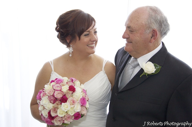 Bride with her father - wedding photography sydney